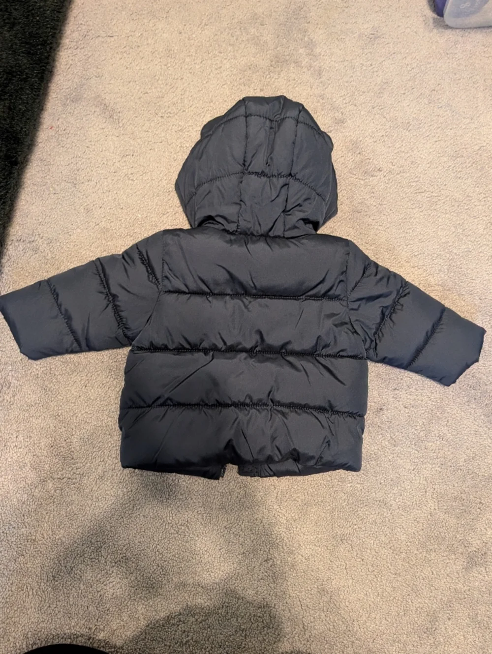 Old Navy Baby Bear Puffer Jacket Navy Bear Ears Hood 3-6 Months
